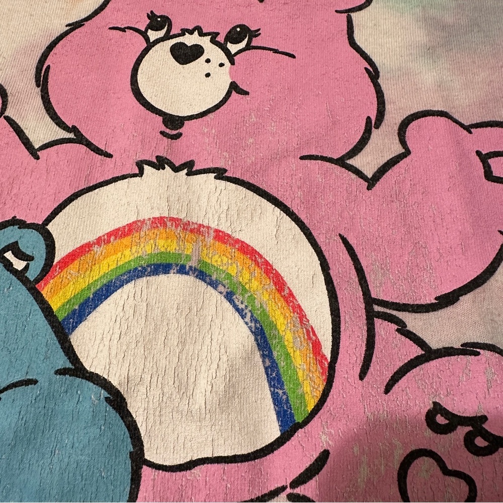 Care Bears Vintage Multicolor Tie Dye Cotton Size Large Graphic T-Shirt - Picture 9 of 16